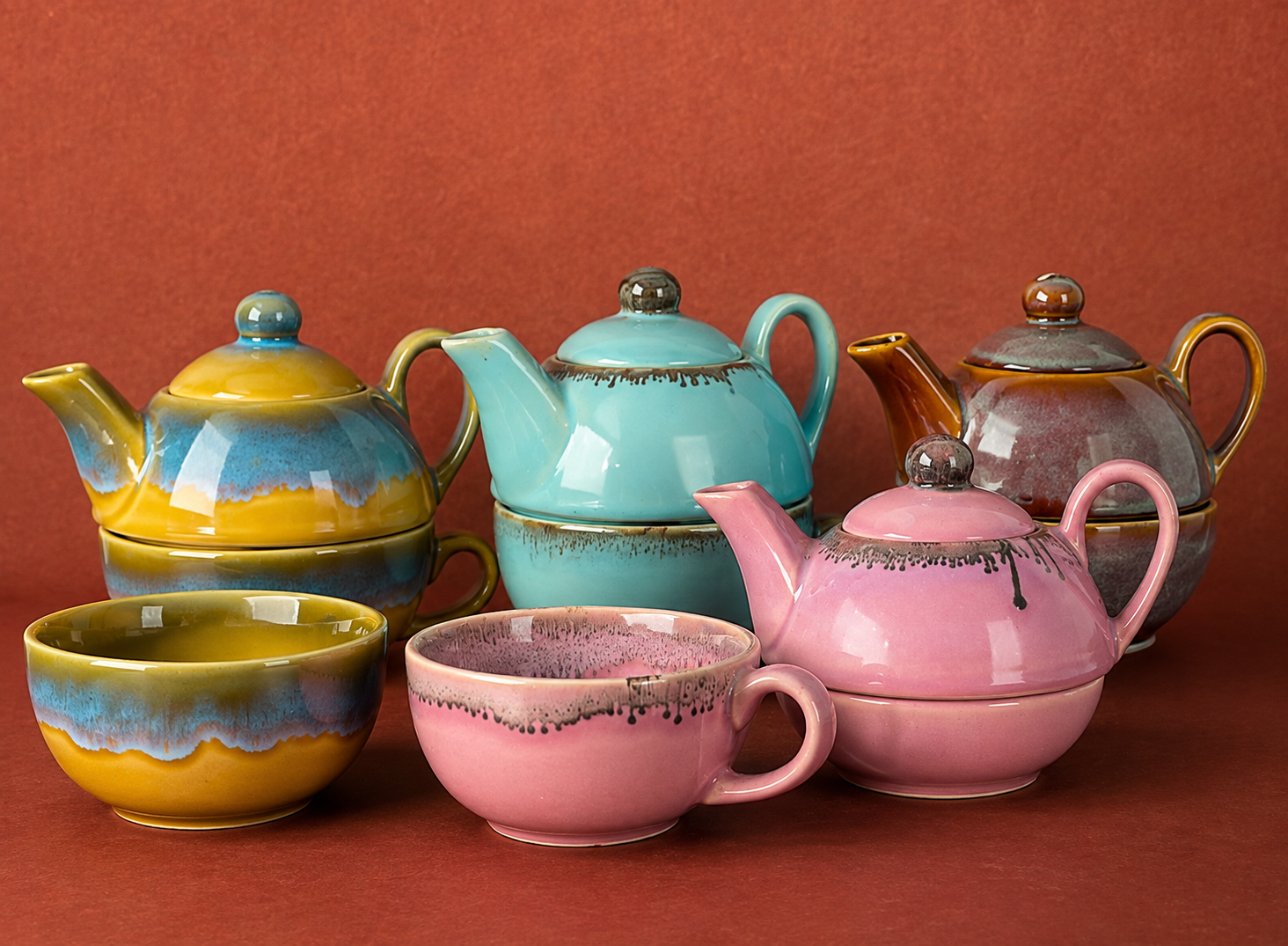 Handcrafted Ceramic Tea-4 Sets
