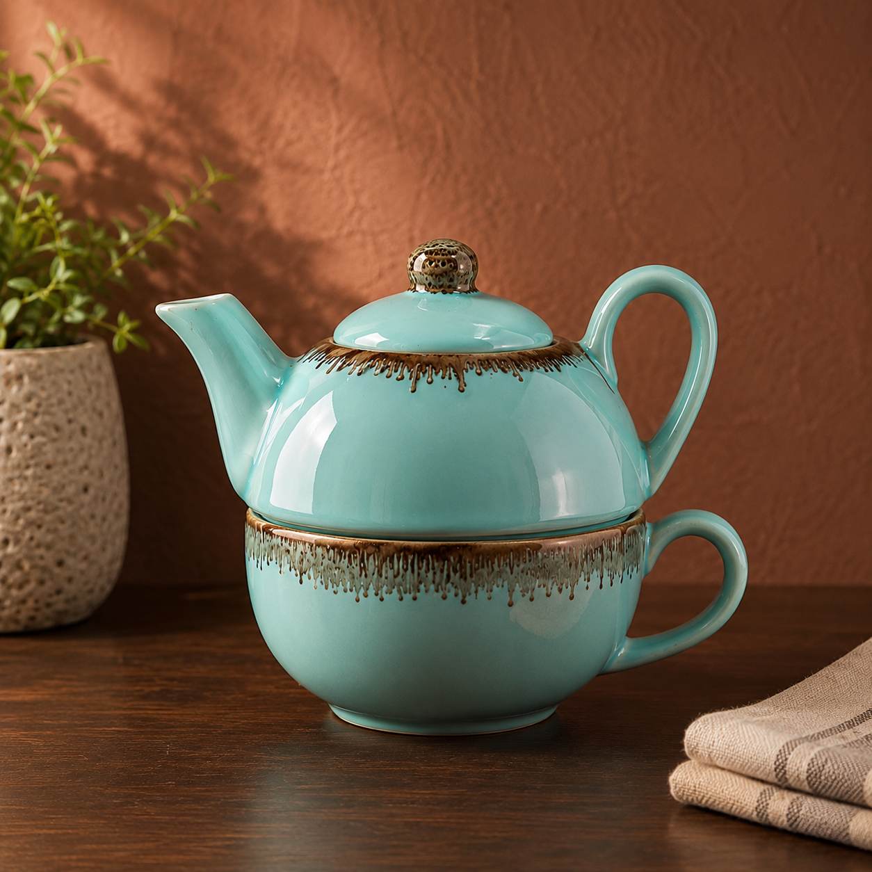 Handcrafted Ceramic Tea-4 Sets